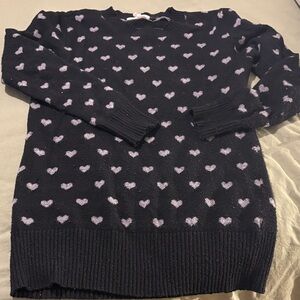 Lola Black Sweater with Purple Heart Pattern